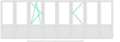 Французкое остекление Прямая лоджия 6м